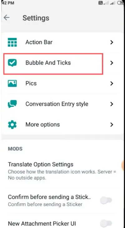 Step 4 tap on bubble and Ticks