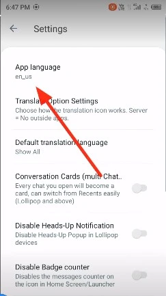 step 3 tap on app language