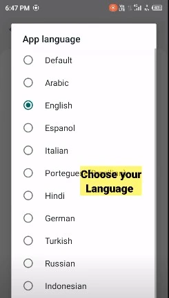 step 5 choose your language