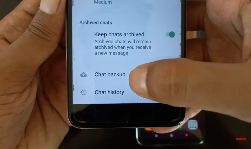 tap on chat backup