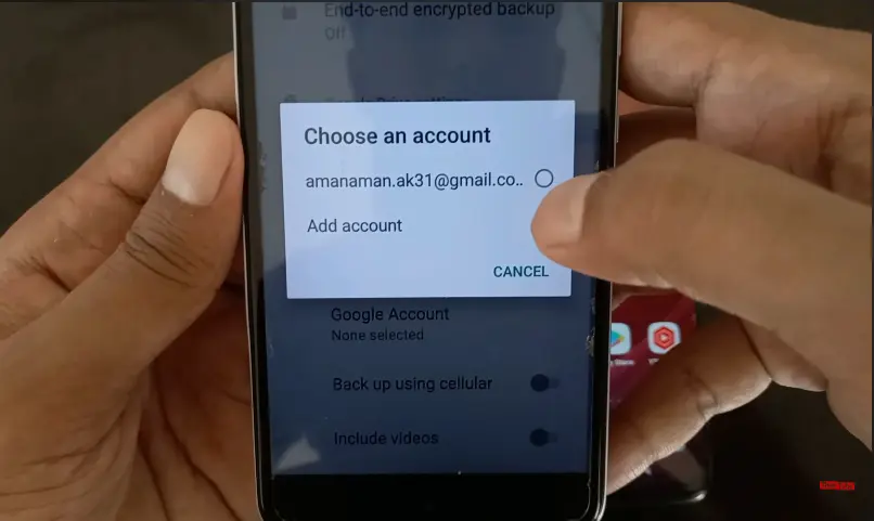 select google account