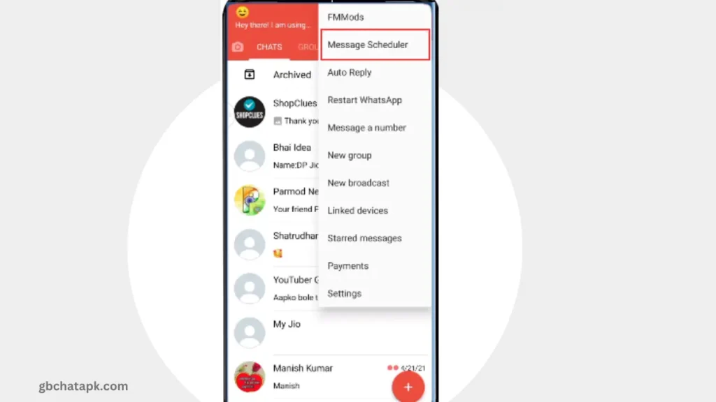 schedule messages in gb whatsapp lite